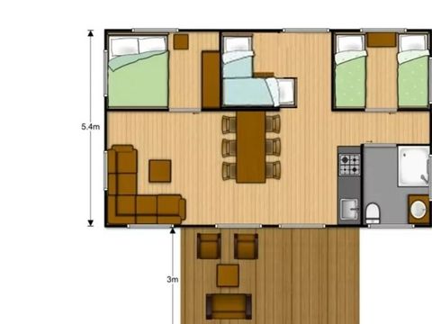 TENTE TOILE ET BOIS 6 personnes - Lodge PREMIUM BAHAMAS 6 personnes