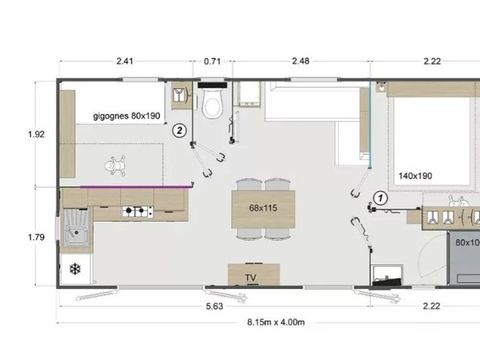 MOBILHOME 4 personnes - Mobile-home TORTUGA**** 4 personnes