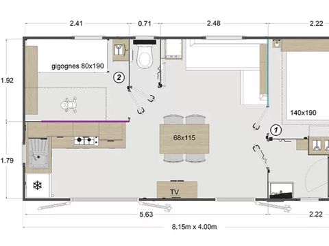MOBILHOME 4 personnes - Mobile-home GRENADINES**** 4 personnes