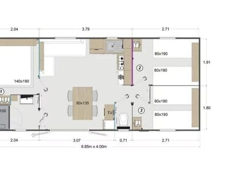 MOBILHOME 4 personnes - TOBAGO**** 6 personnes