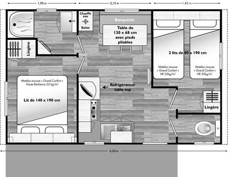 MOBILHOME 4 personnes - Classic Compact 2CH/4P