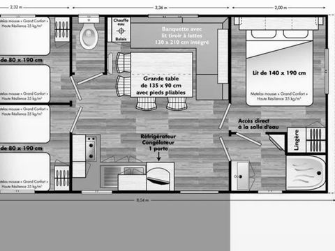 MOBILHOME 6 personnes - Classic 3CH/6P