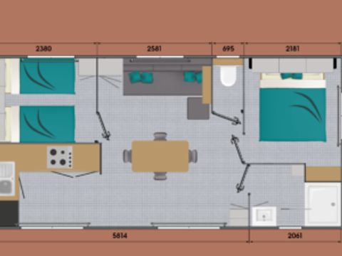 MOBILHOME 4 personnes - Premium 2CH/4P