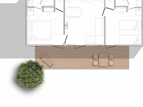 MOBILHOME 4 personnes - Luxe SPA climatisé - 2 chambres - 2 salles de bain - 2 WC (année 2025)