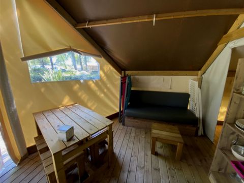 Tente en toile et en bois 4 personnes - Lodge tente - Sans sanitaire