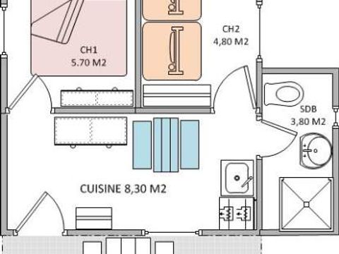CHALET 4 personnes - tout Confort - 2 CH - S