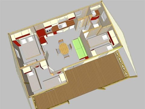CHALET 6 personnes - Chalet Vanille 3CH 6PERS