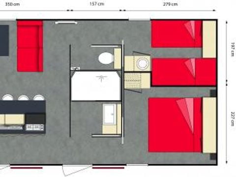 MOBILHOME 4 personnes - Villa Key west villa 2CH 4PERS