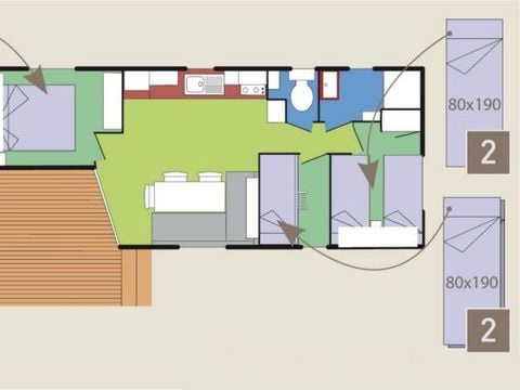 MOBILHOME 6 personnes - ANTHEMIS