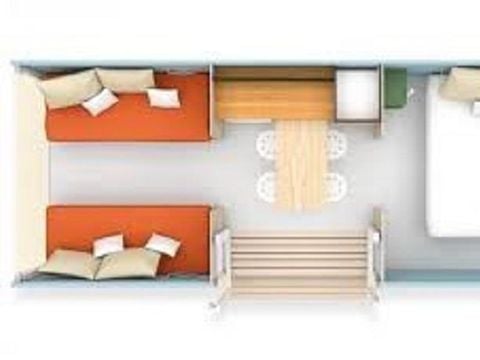 Tente en toile et en bois 4 personnes - Coco Sweet 2 chambres