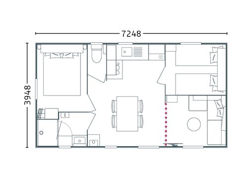 Mobilhome 5 personnes - Family Auvent - 2 chambres