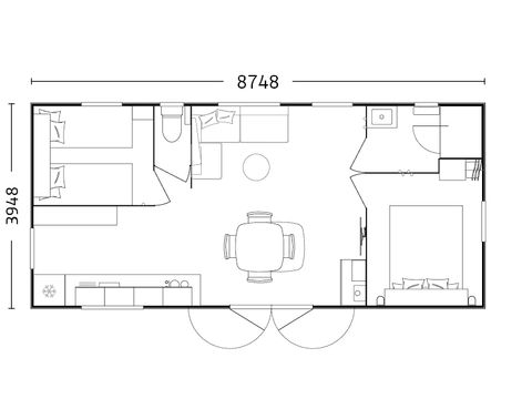 Mobilhome 4 personnes - Prémium - 2 chambres