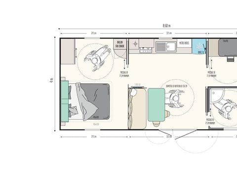 Mobilhome 5 personnes - PMR - 2 chambres