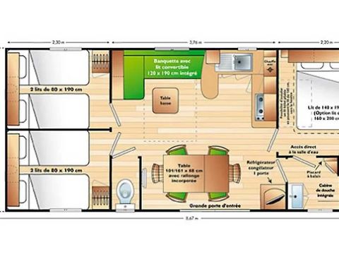 Mobilhome 6 personnes - Classic - 3 chambres
