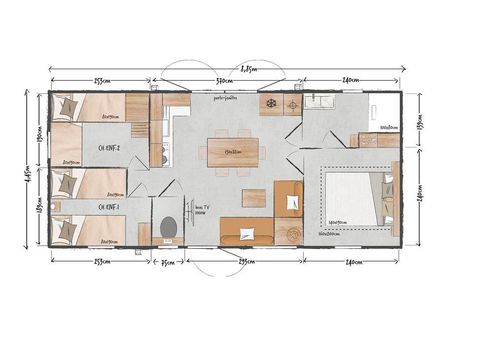 Mobilhome 6 personnes - Contemporain Côté jardin - 3 chambres