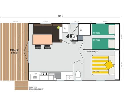 MOBILHOME 4 personnes - Loggia Bay NOUVEAUTE (Vue sur mer en supplément 300€ à réservé avant l'arrivée)