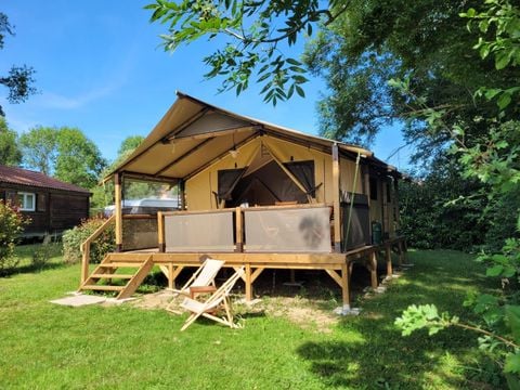 Tente en toile et en bois 5 personnes - Tente Ecolodge 4 personnes