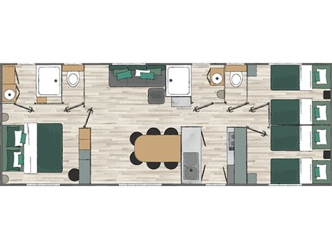 MOBILHOME 6 personnes - Premium 2 sdb 4/6 pers climatisé