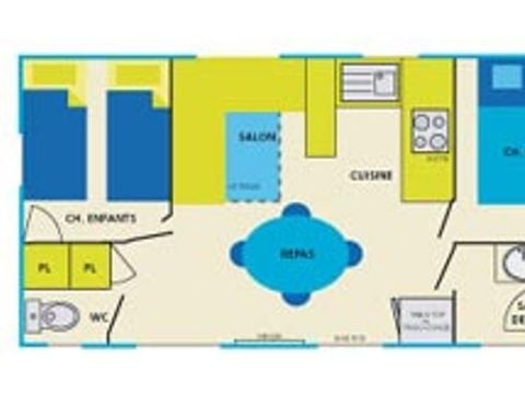 MOBILHOME 5 personnes - Cottage Classique 5 pers 2 ch