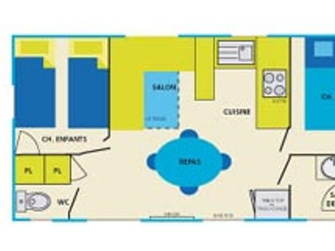 Mobilhome 5 personnes - Cottage Confort - 2 chambres