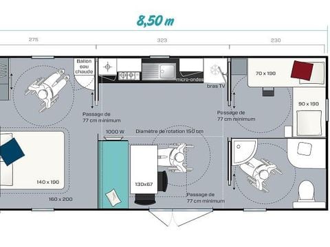 MOBILHOME 4 personnes - MH2 LIFE PMR PREMIIUM