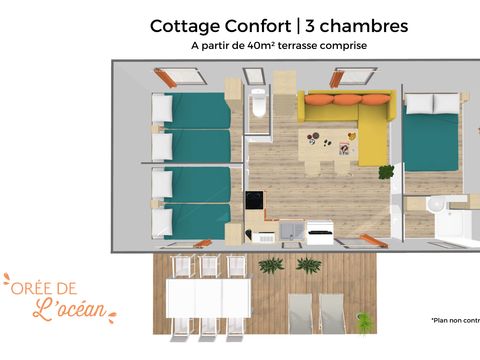 Mobilhome 6 personnes - CONFORT 3 chambres
