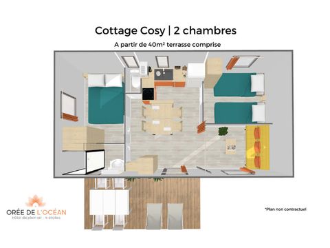 MOBILHOME 4 personnes - Cottage Cosy 2 chambres