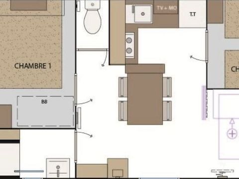 MOBILHOME 6 personnes - MODULO Grand Confort  avec volets roulants