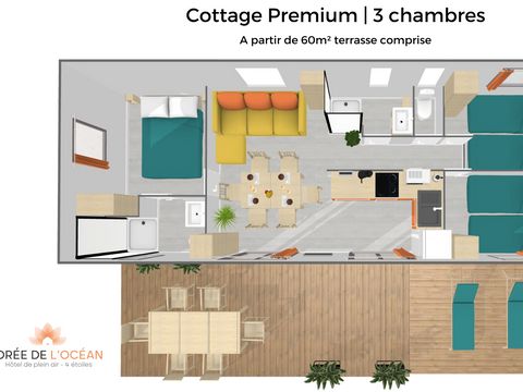 MOBILHOME 6 personnes - Cottage Premium 3 chambres 2 Salles de bain