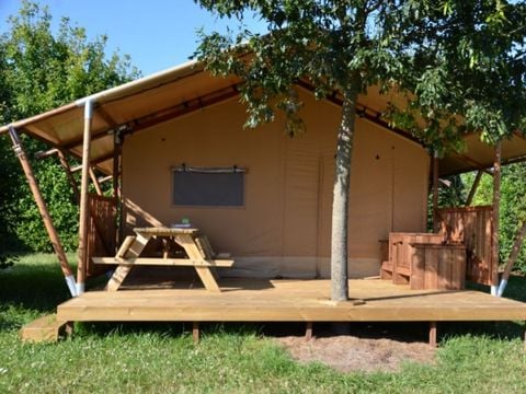 Tente en toile et en bois 6 personnes - TENTE SAFARI (PREMIUM)