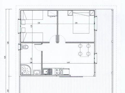 CHALET 5 personnes - PALACE - adapté pour les personnes à mobilité réduite