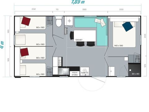 MOBILHOME 6 personnes - super titania 3