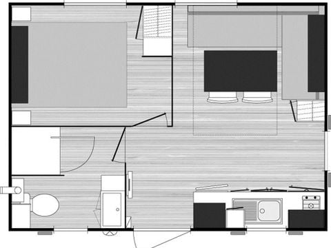 MOBILHOME 2 personnes - A - Mobile-home 1 ch. Confort - SAMEDI 2 pers. 