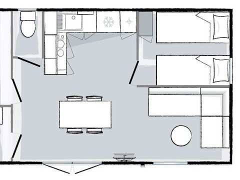MOBILHOME 6 personnes - Mobil-home 28m² (2 chambres) + grande terrasse semi-couverte de 15m2