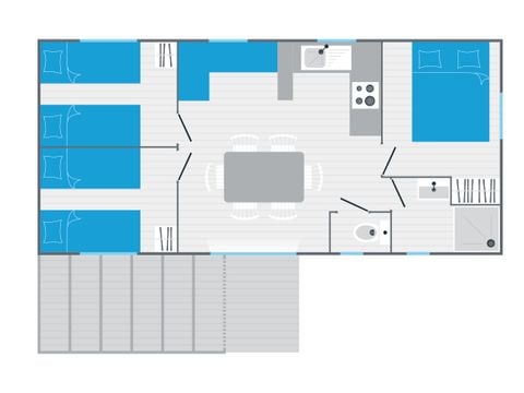 MOBILHOME 6 personnes - TAMARIS 3 chambres 35m²