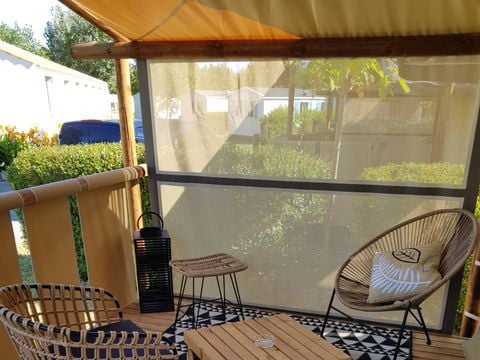 TENTE TOILE ET BOIS 4 personnes - TENTE LODGE 2 chambres  26m²