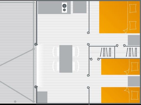 TENTE TOILE ET BOIS 4 personnes - TENTE LODGE 2 chambres  26m²