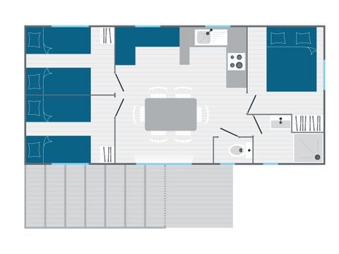 MOBILHOME 6 personnes - TAMARIS CONFORT 3 chambres 35m²