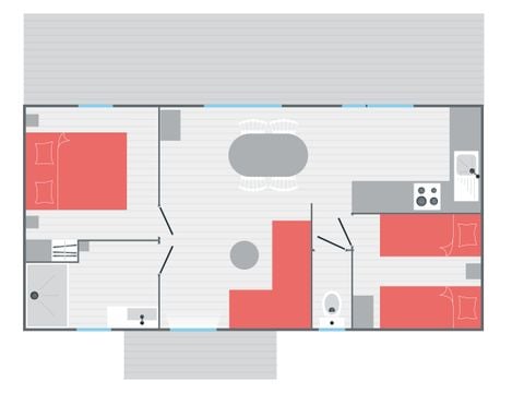 MOBILHOME 4 personnes - OYAT CONFORT SPA 2 chambres 34m²