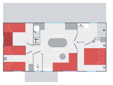 MOBILHOME 6 personnes - ROSEAU CONFORT SPA 3 chambres 36m²