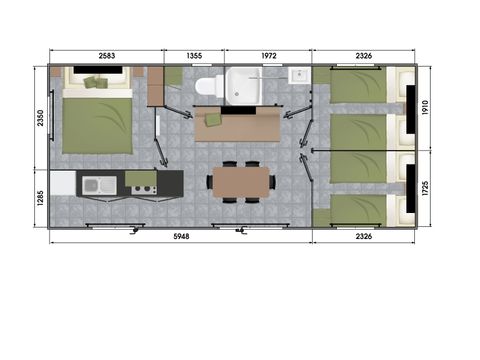 MOBILHOME 6 personnes - Confort 35m² - 3 chambres