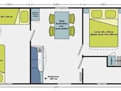 MOBILHOME 4 personnes - Sans salle de bain, avec WC