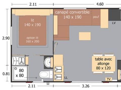 MOBILHOME 6 personnes - Confort 40m² - 3 chambres