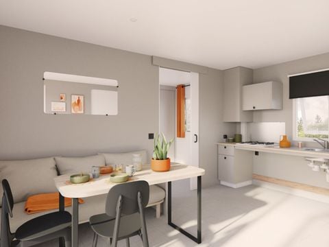MOBILHOME 4 personnes - Confort 31m² - 2 chambres + terrasse semi-couverte PMR