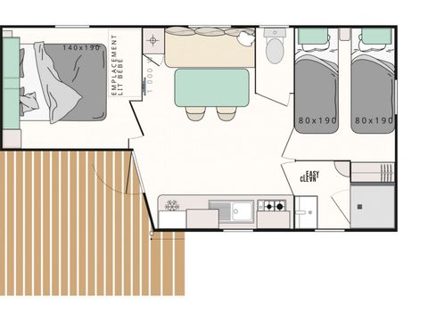 MOBILHOME 5 personnes - Evasion 2 chambres 23m²