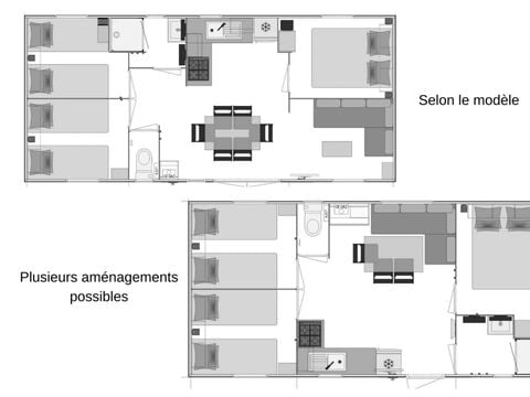 Mobilhome 8 personnes - Loisir 3 chambres 34m²