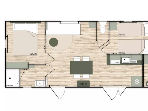 MOBILHOME 6 personnes - Mobil-home 3 pièces 6 personnes - TV