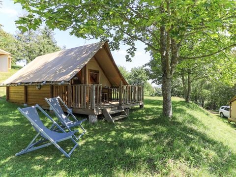 TENTE TOILE ET BOIS 4 personnes - Tente écolodge Standard 20m² - 2 chambres - terrasse couverte