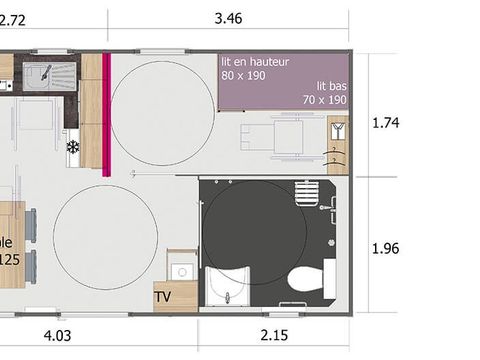 MOBILHOME 4 personnes - PRIVILEGE 27 m²