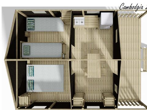 TENTE TOILE ET BOIS 4 personnes - Lodge cambodgia 2 chambres